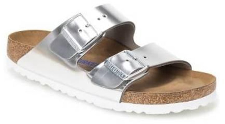 Birkenstock 1005961 Metallic Silver Flat Sandals