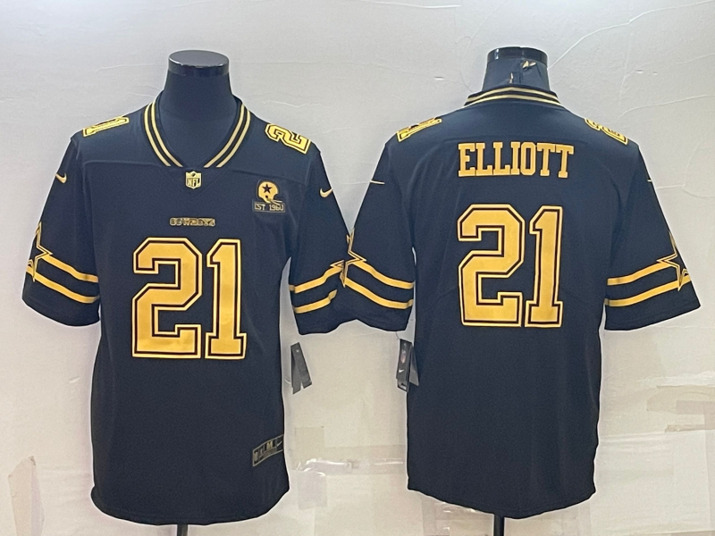 Men's Dallas Cowboys Ezekiel Elliott Black Color Rush Legend Player Jersey