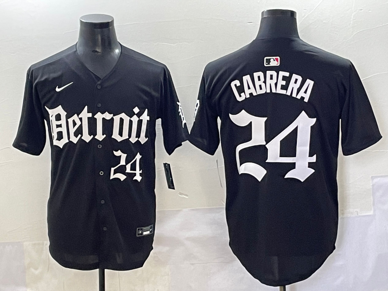 Men's Detroit Tigers Miguel Cabrera Black Player Jersey