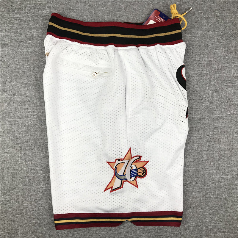 Men's Philadelphia 76ers White 1996-97 Hardwood Classics Basketball Shorts