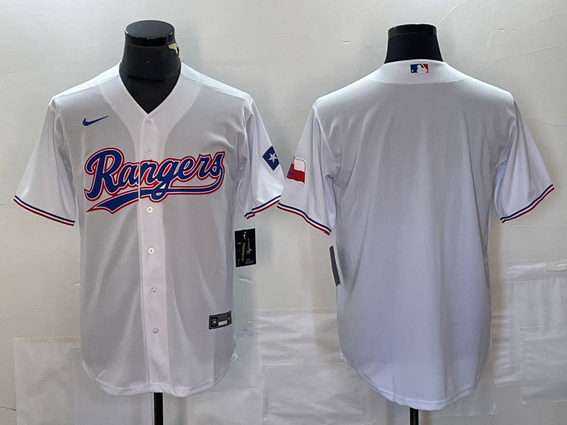 Men's Texas Rangers White Home Blank Replica Jersey