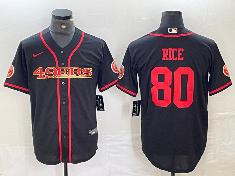 Men's San Francisco 49ers Jerry Rice Black Joint Edition Player Jersey