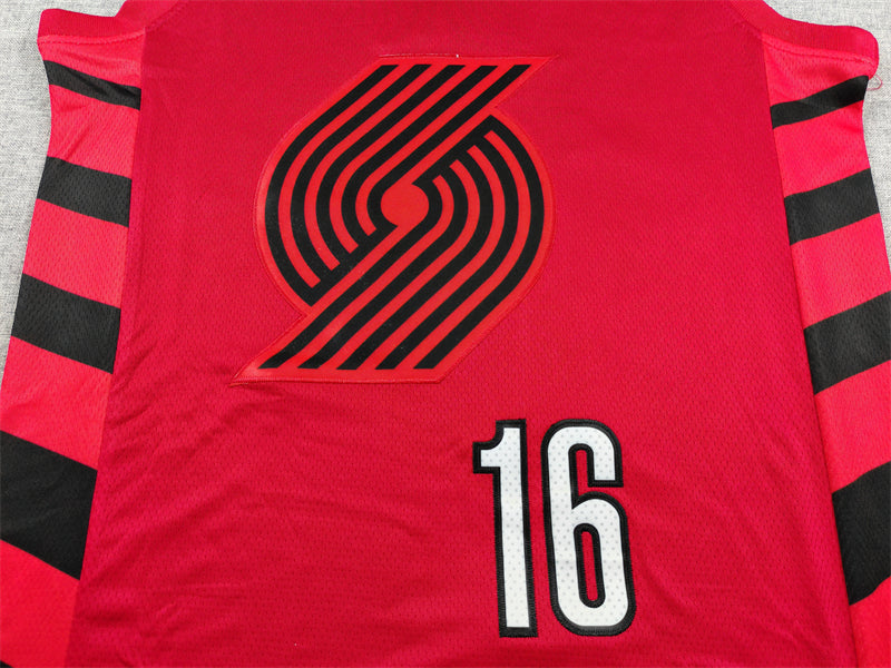 Men's Portland Trail Blazers Yang Hansen Red 2022/23 Swingman Player Jersey - Statement Edition