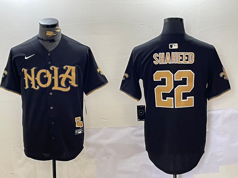 Men's New Orleans Saints Rashid Shaheed Black Game Player Jersey