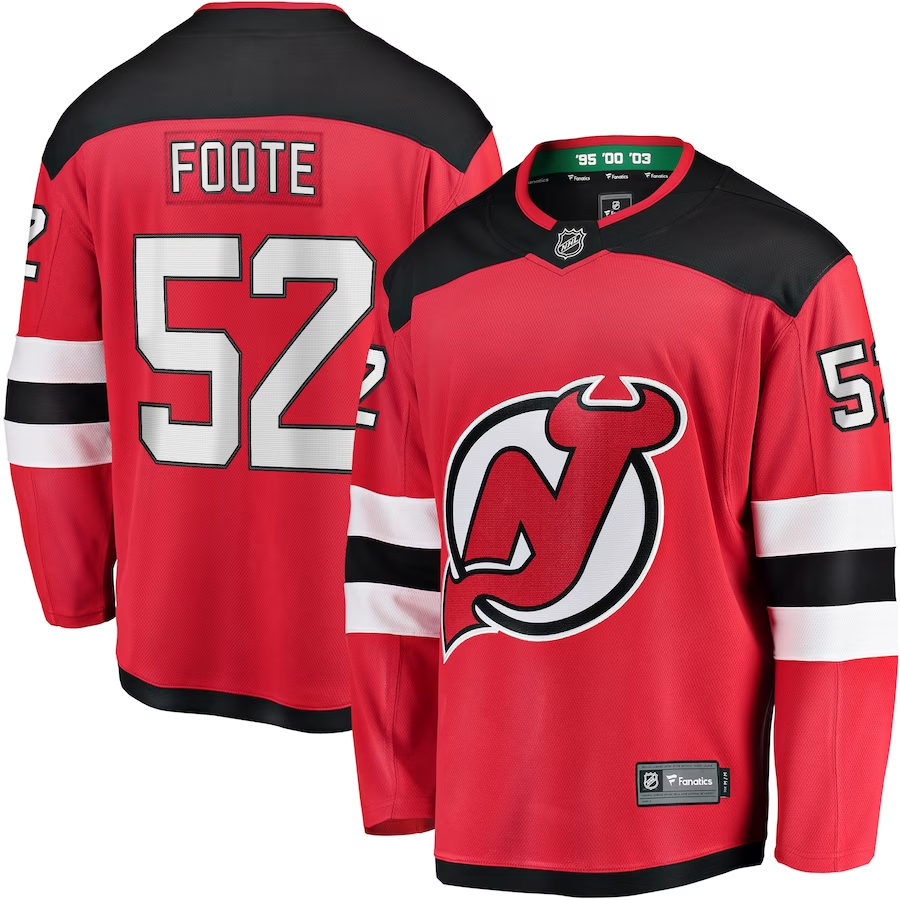 Men's New Jersey Devils Cal Foote Red Player Game Jersey