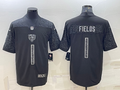 Men's Chicago Bears Justin Fields Black RFLCTV Limited Jersey