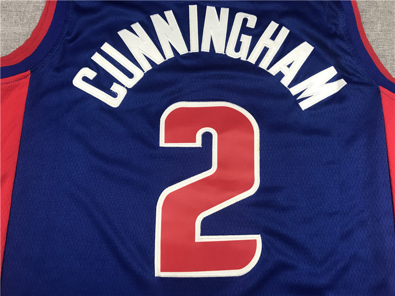 Men's Detroit Pistons Cade Cunningham Blue 2021 Fast Break Replica Jersey