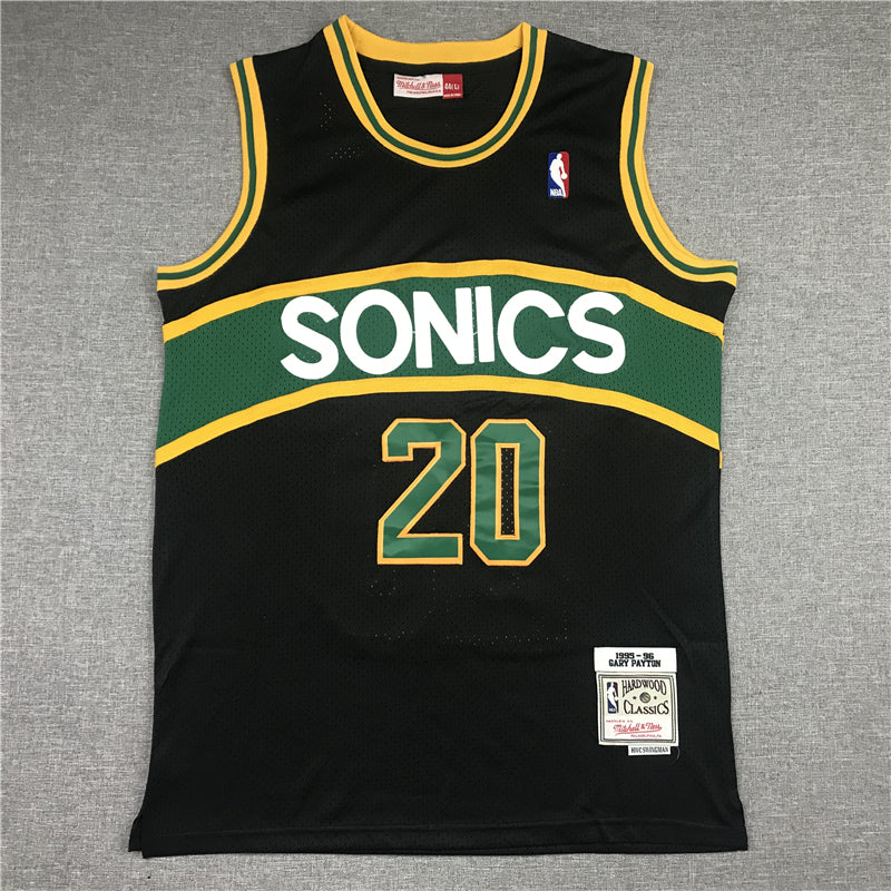 Men's Seattle Supersonics Gary Payton Black Throwback Swingman Jersey