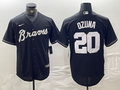 Men's Atlanta Braves Marcell Ozuna Black Limited Player Jersey