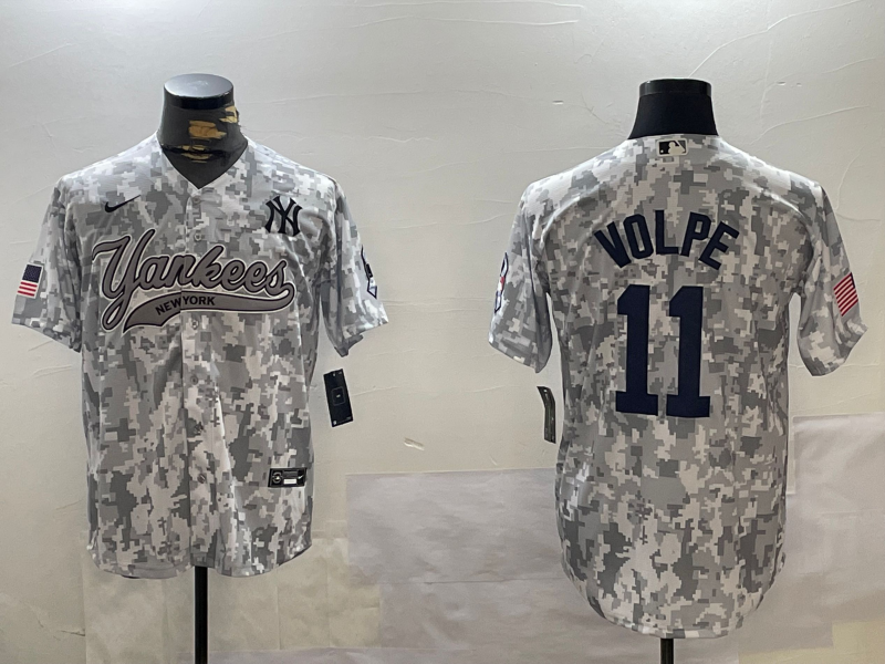 Men's New York Yankees Anthony Volpe Arctic Camo 2024 Salute to Service Limited Jersey