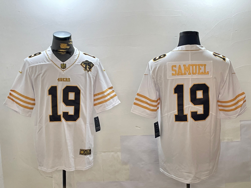Men's San Francisco 49ers Deebo Samuel White 75th Anniversary Player Jersey
