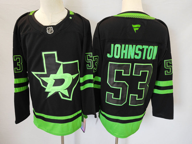 Men's Dallas Stars Wyatt Johnston Black Player Game jersey