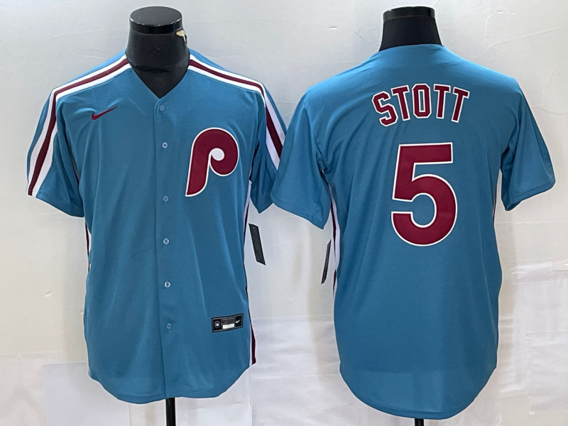 Men's Philadelphia Phillies Bryson Stott Light Blue Replica Player Jersey