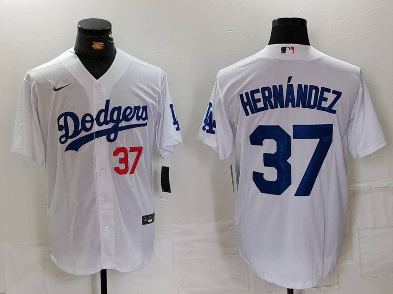 Men's Los Angeles Dodgers Teoscar Hernandez White Home Limited Player Jersey