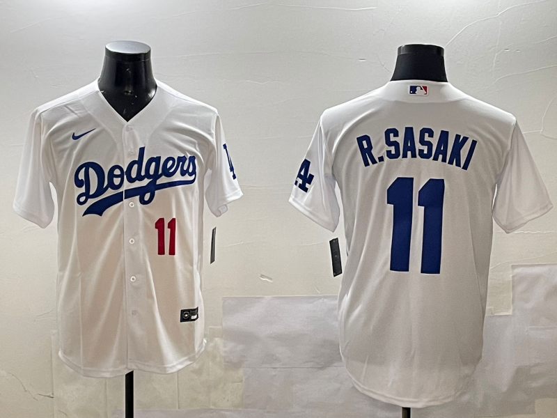 Men's Los Angeles Dodgers Roki Sasaki White Home Limited Player Jersey