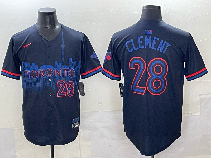 Men's Toronto Blue Jays Drew Clement Black 2024 City Connect Limited Player Jersey