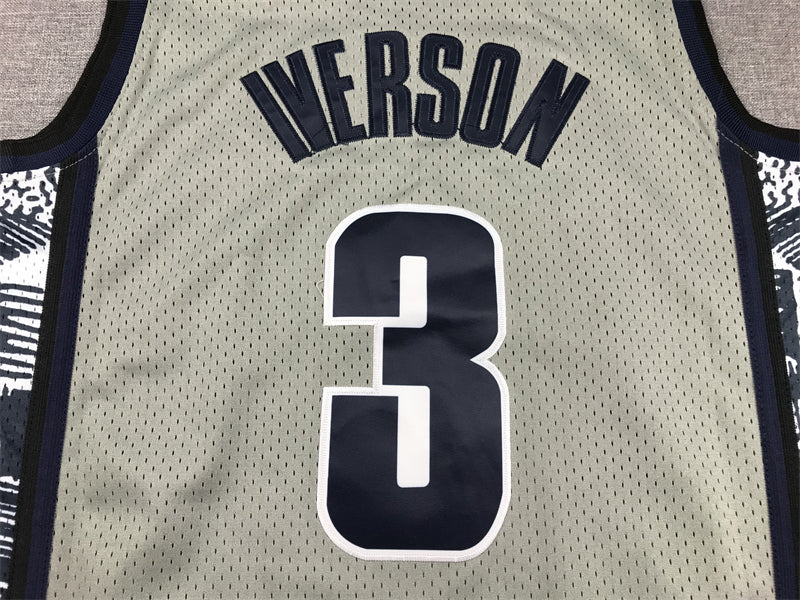 Men's Georgetown Hoyas Allen Iverson NCAA Gray Basketball Jersey