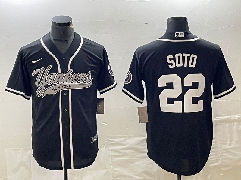 Men's New York Yankees Juan Soto Black Player Jersey Joint Edition