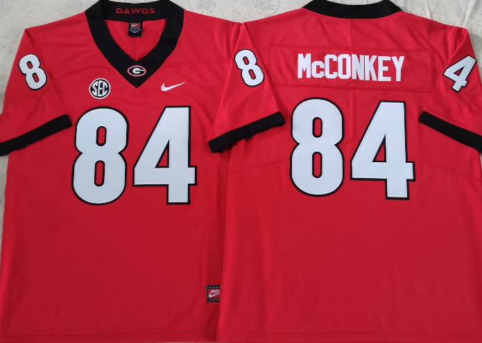 Men's Georgia Bulldogs Ladd McConkey Red Player Game Jersey