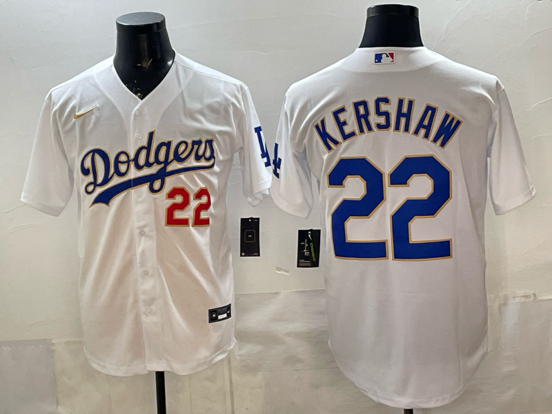 Men's Los Angeles Dodgers Clayton Kershaw White Stitched Jersey