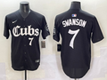 Men's Chicago Cubs Dansby Swanson Black Replica Player Jersey