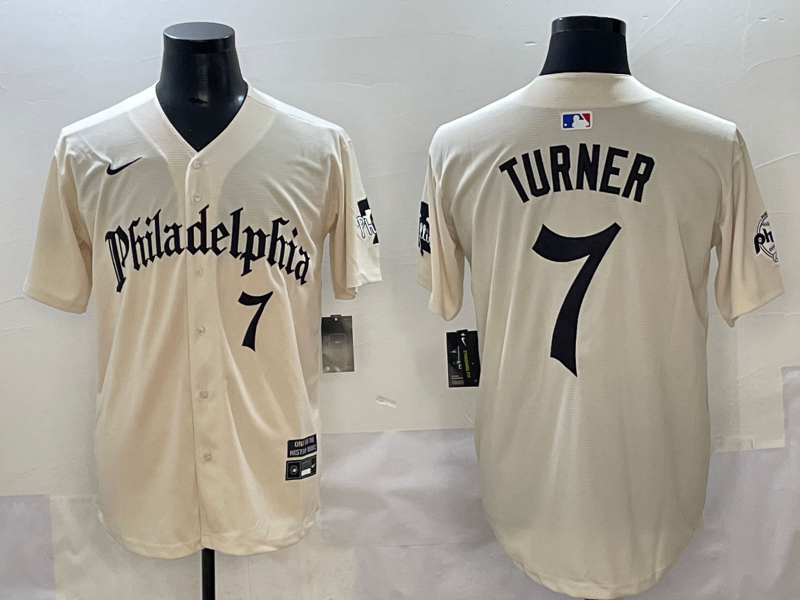 Men's Philadelphia Phillies Trea Turner Cream Limited Player Jersey
