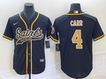 Men's New Orleans Saints Derek Carr Black Game Jersey Joint Edition