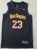 Men's Los Angeles Lakers LeBron James Black Swingman Jersey