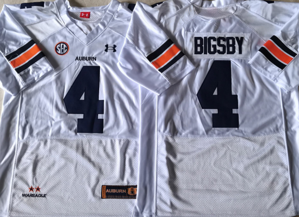 Men's Auburn Tigers Tank Bigsby White Player Game Jersey