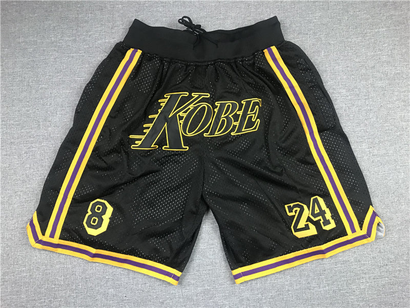 Men's Los Angeles Lakers Kobe Bryant -24 Black Pocket Shorts