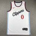 Men's LA Clippers Russell Westbrook White Swingman Jersey