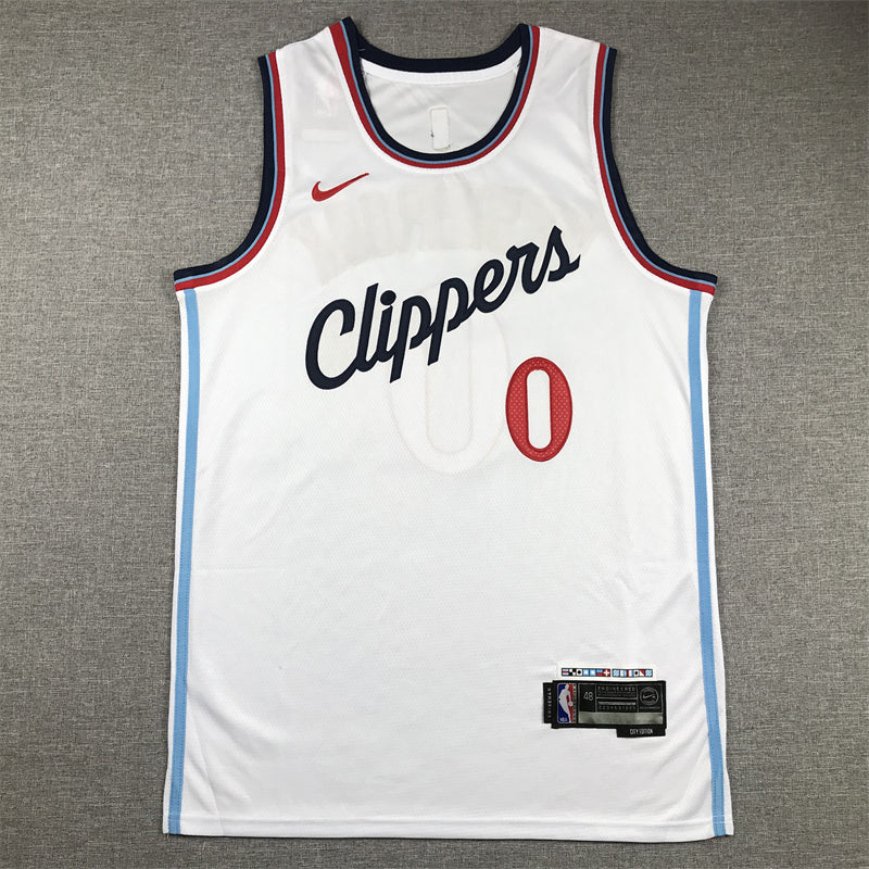 Men's LA Clippers Russell Westbrook White Swingman Jersey