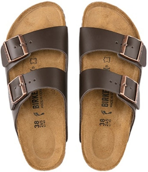 Birkenstock Arizona 51101 Natural Leather Dark Brown Fashion Slippers