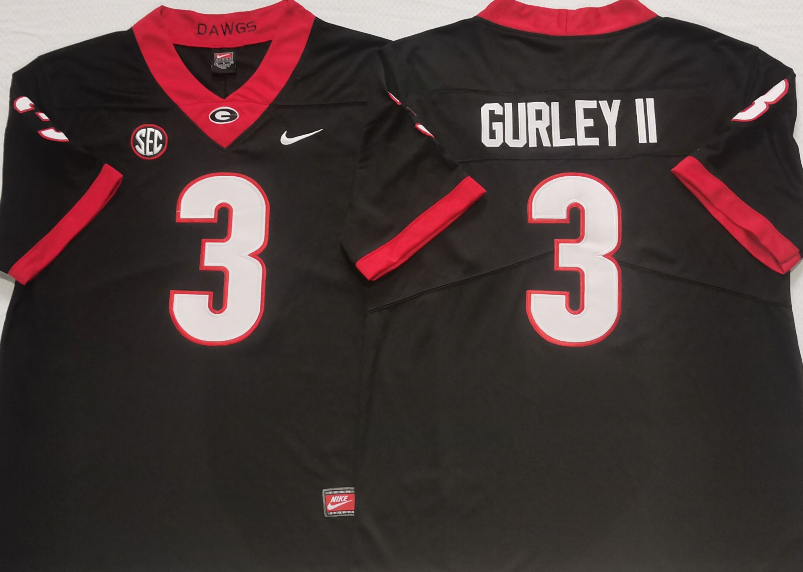 Men's Georgia Bulldogs Todd Gurley II Black Player Game Jersey