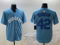 Men's Los Angeles Dodgers Jackie Robinson Light Blue Replica Player Jersey