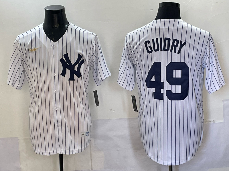 Men's New York Yankees Dominic Guidry White Replica Player Jersey