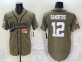Men's Cleveland Browns Shedeur Sanders Olive 2022 Salute To Service Limited Jersey