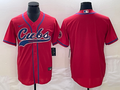 Men's Chicago Cubs Red Blank Replica Jersey