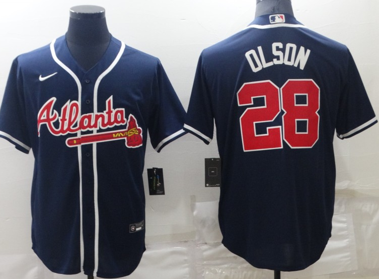 Men's Atlanta Braves Matt Olson Navy Replica Jersey