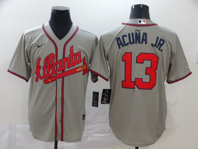 New Men's Atlanta Braves Ronald Acuna Jr. Jersey Gray