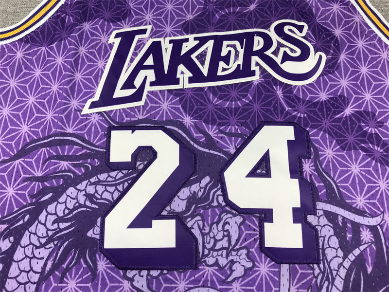 Men's Los Angeles Lakers Kobe Bryant Purple Year of Dragon Edition Swingman Jersey