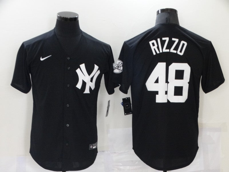 Men's New York Yankees Anthony Rizzo Black Replica Baseball Jersey