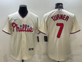 Men's Philadelphia Phillies Trea Turner Beige Replica Player Jersey