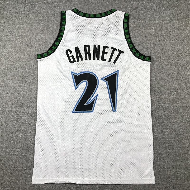 Men's Minnesota Timberwolves Kevin Garnett White 1997/98 Hardwood Classics Swingman Jersey