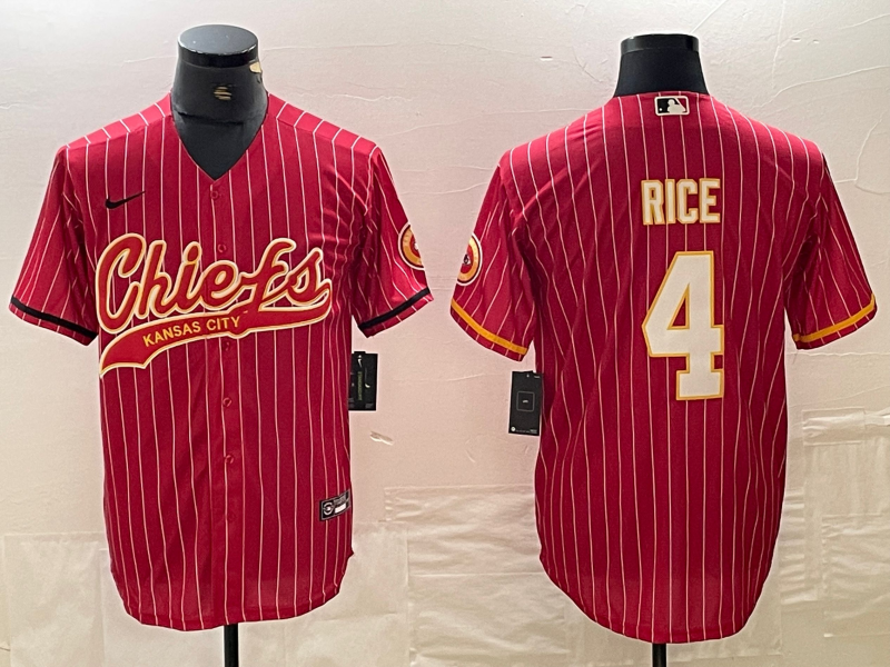 Men's Kansas City Chiefs Rashee Rice Red Game Jersey Joint Edition