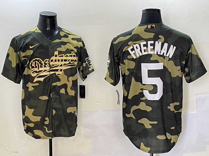 Men's Los Angeles Dodgers Freddie Freeman Camouflage Replica Player Jersey