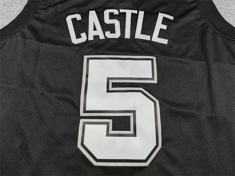Men's San Antonio Spurs Stephon Castle Black 2025/26 Swingman Jersey - City Edition