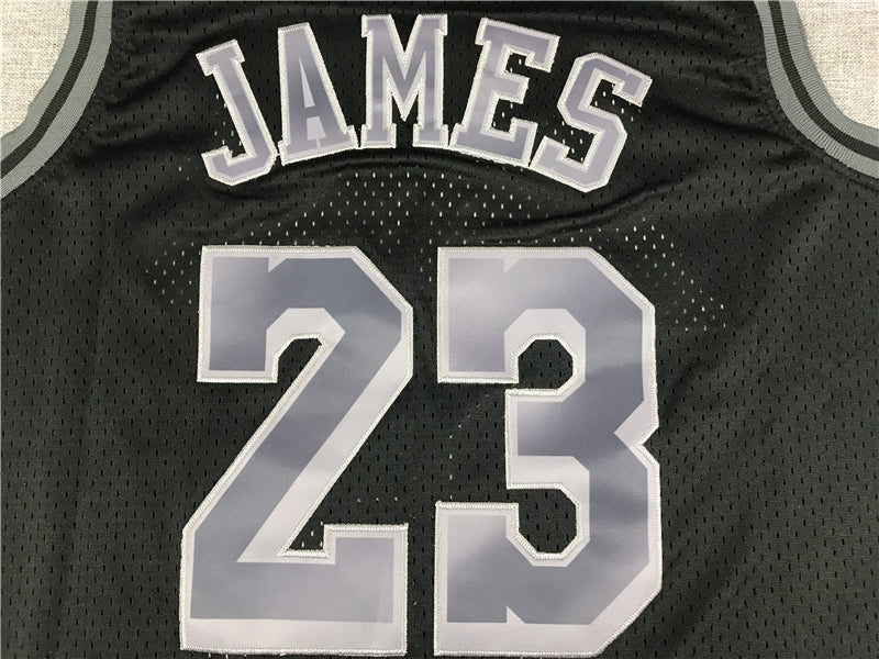 Men's Los Angeles Lakers LeBron James Black Hardwood Classics Swingman Jersey
