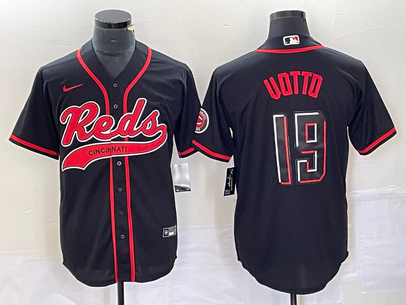 Men's Cincinnati Reds Joey Votto Black Replica Player Jersey Joint Edition