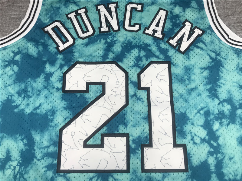 Men's San Antonio Spurs Tim Duncan Blue Galaxy Swingman Jersey